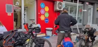 Bisikletle 15 bin kilometre kat eden ekip Alaplı'da