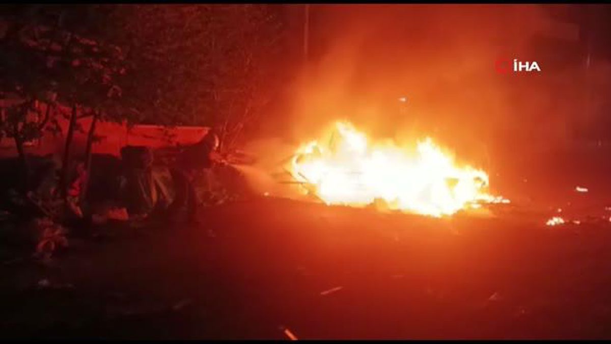 Malatya'da korkutan çadır yangını