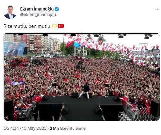 Rize'de coşkulu anlar! Miting alanı bir anda diskoya döndü, ortaya renkli görüntüler çıktı