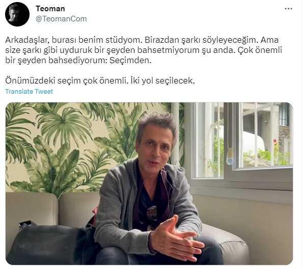 Şarkıcı Teoman'ın seçim açıklaması nedir? Teoman seçimle ilgili ne dedi?
