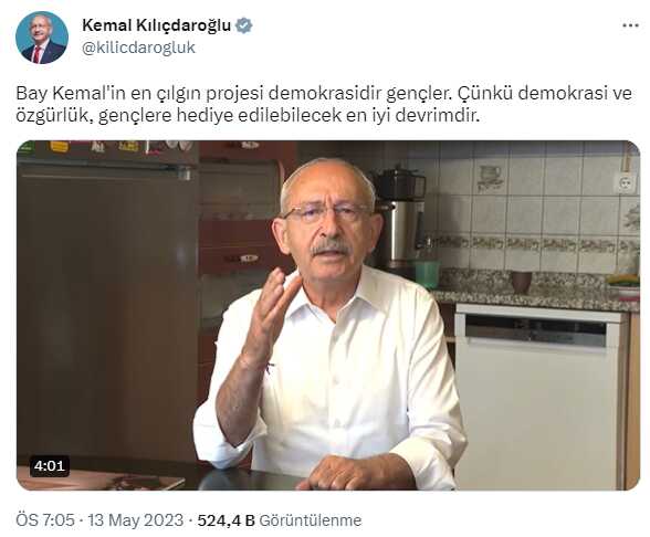'En çılgın poremi' açıklayacağım diyen Kılıçdaroğlu, beklenen videoyu paylaştı 'En çılgın poremi' açıklayacağım diyen Kılıçdaroğlu, beklenen videoyu paylaştı