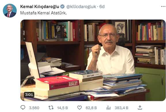 Kılıçdaroğlu, 'Mustafa Kemal Atatürk' notuyla video paylaştı: Dünya sizi konuşacak gençler