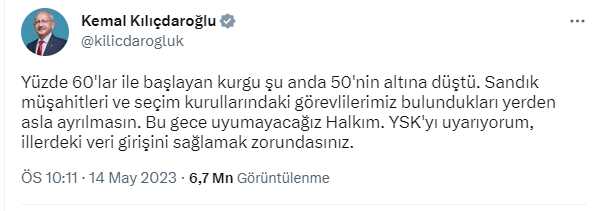Kılıçdaroğlu'ndan YSK'ya uyarı: İllerdeki veri girişini sağlamak zorundasınız
