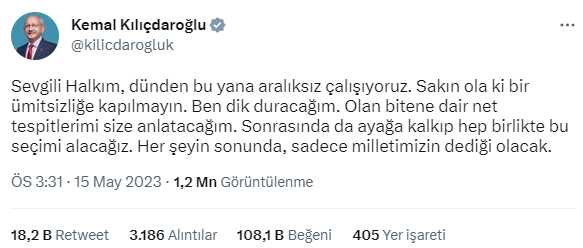 Kılıçdaroğlu'ndan yeni açıklama: Ben dik duracağım, olan bitene dair tespitlerimi size anlatacağım