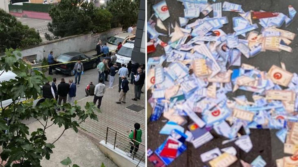 Pendik'te bir okulun önündeki çöpte çok sayıda kesilmiş kimlik bulundu