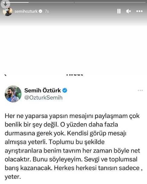 Semih Öztürk kendisini takipten çıkaran Cemal Can Canseven'i ateş püskürerek mesajını ifşa etti