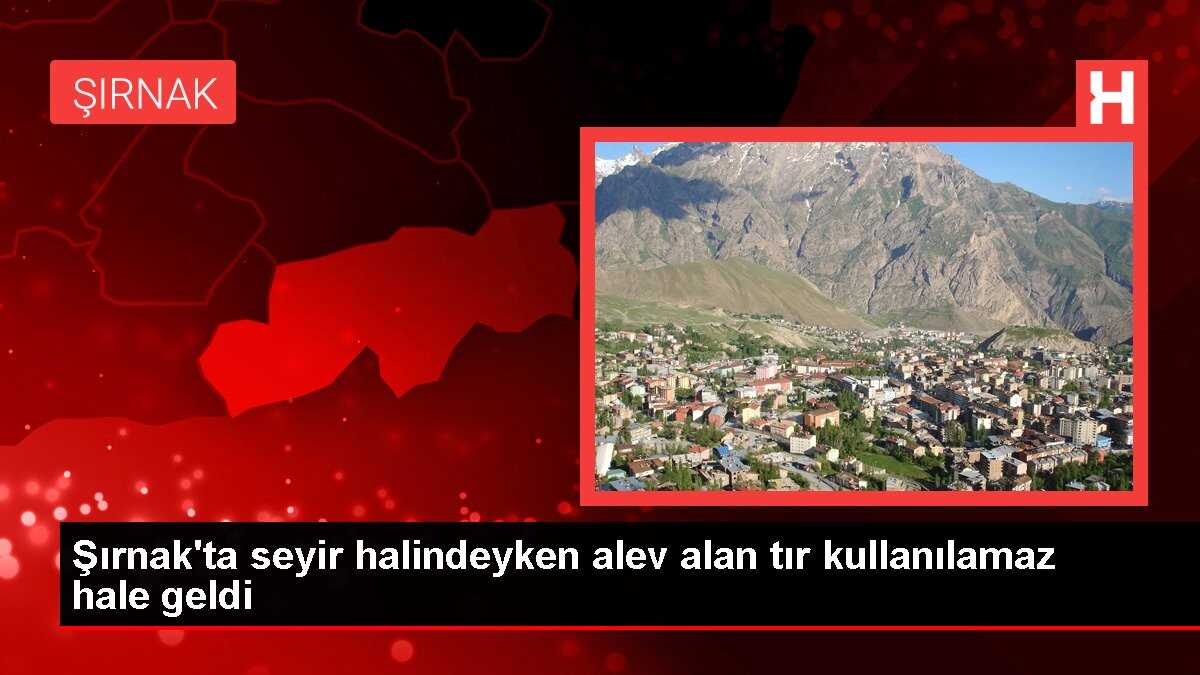 Şırnak'ta seyir halindeyken alev alan tır kullanılamaz hale geldi