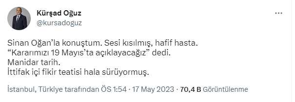 2. turda kimi destekleyecek? Sinan Oğan, kararını açıklamak için manidar bir tarih seçti