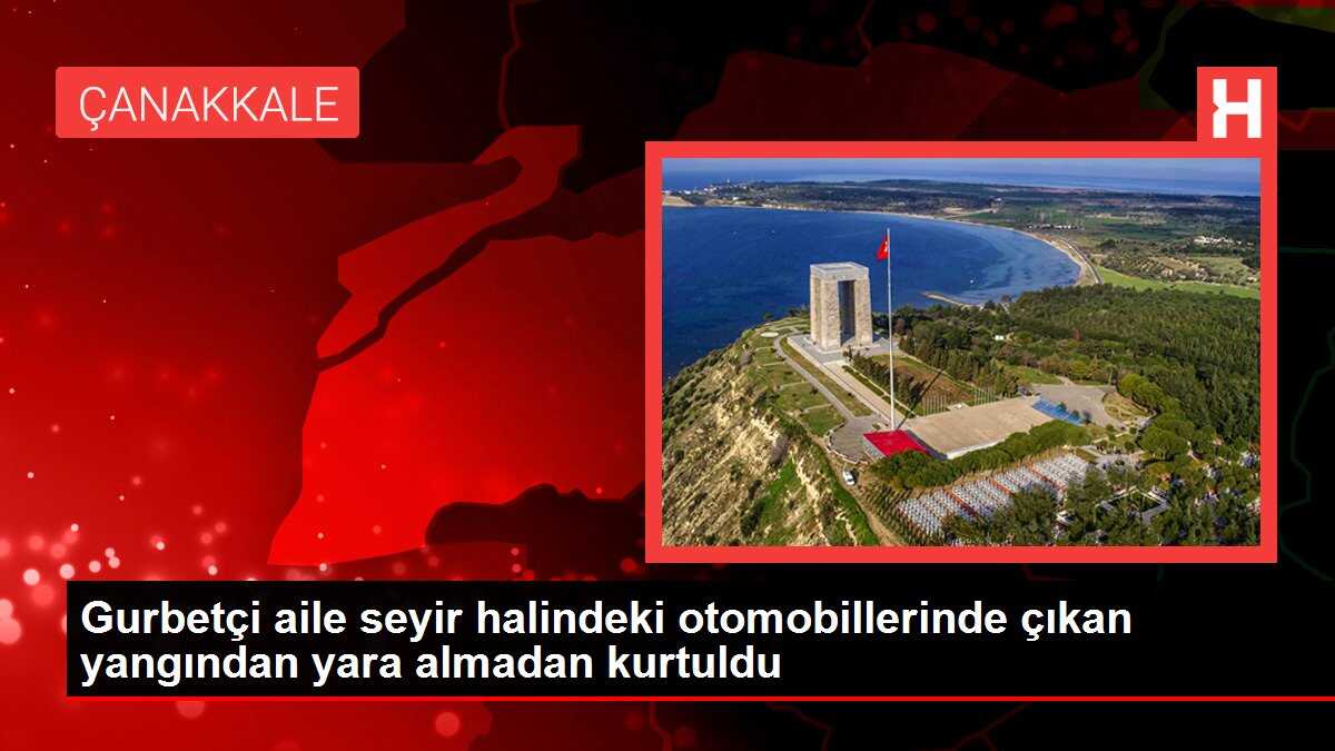 Gurbetçi aile seyir halindeki otomobillerinde çıkan yangından yara almadan kurtuldu