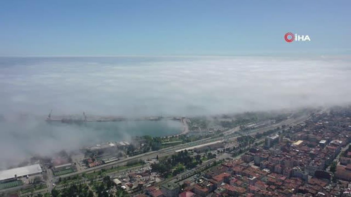 Samsun'da sis denizi böyle görüntülendi