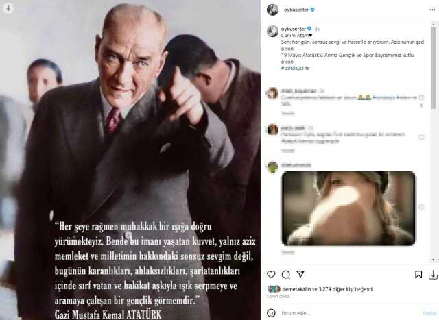 Ünlü isimlerin 19 Mayıs Atatürk'ü Anma Gençlik ve Spor Bayramı paylaşımları