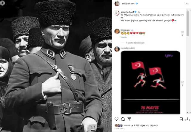 Ünlü isimlerin 19 Mayıs Atatürk'ü Anma Gençlik ve Spor Bayramı paylaşımları