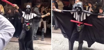 Birce Akalay, Star Wars kostümü giyerek sokak ortasında göbek attı