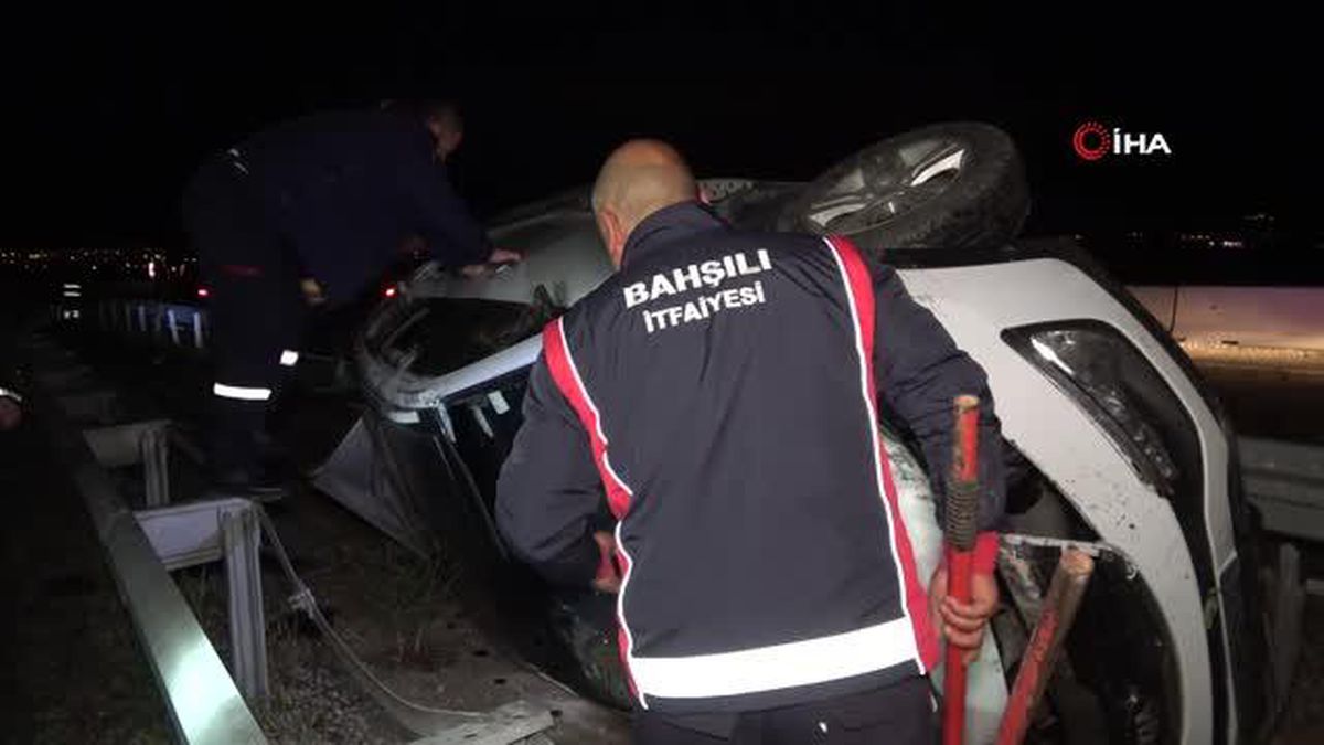 Metrelerce sürüklenen otomobil hurdaya döndü: 1 ağır yaralı