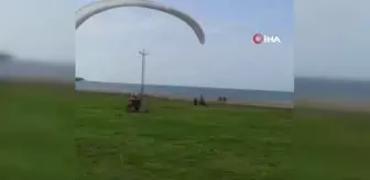 Ordu'da paramotor kazası cep telefonu kamerasında: 2 yaralı