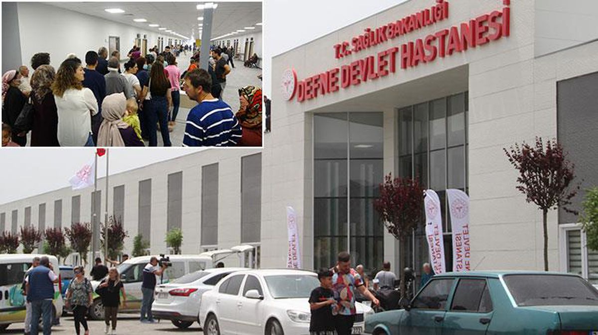 Defne Devlet Hastanesi'nde hasta yoğunluğu