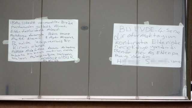 Ev sahibiyle anlaşamayan kiracı, yaşadıklarını evin pencerelerine astı Ev sahibiyle anlaşamayan kiracı, yaşadıklarını evin pencerelerine astı