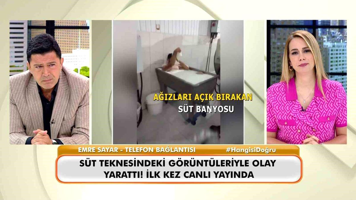 Süt banyosu yapan işçi canlı yayında açıkladı: Müdürüm bana ceza verdi