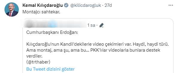 Kılıçdaroğlu'ndan Cumhurbaşkanı Erdoğan'ın 'Kandildekilerle videosu var' iddiasına çok sert tepki