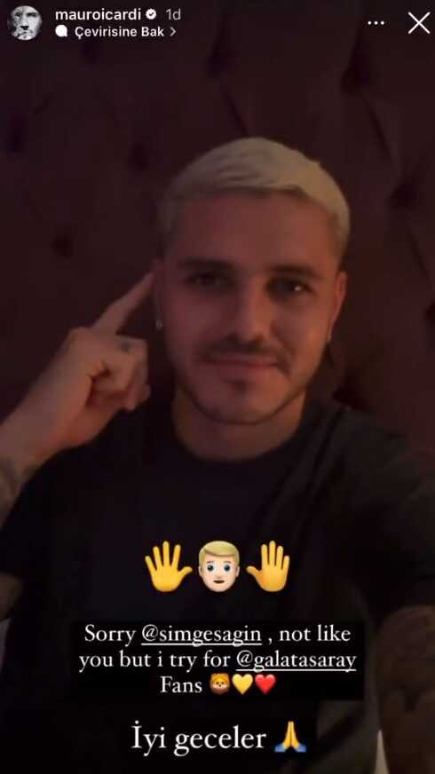 Kimse kulaklarına inanamadı! Icardi, Simge Sağın'dan özür dileyip 'Aşkın olayım' şarkısını Türkçe seslendirdi