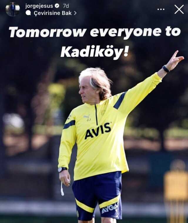 Kritik maç öncesi Jorge Jesus'tan tüm taraftara çağrı: Herkes Kadıköy'e