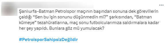 Küme düşen Batman Petrolspor taraftarından Nazilli-Bursa maçındaki görüntüye tepki yağıyor