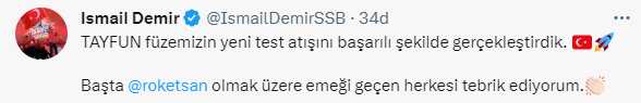 Tayfun füzesinin yeni test atışı Rize'de yapıldı