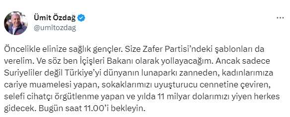CHP'den Ümit Özdağ'a İçişleri Bakanlığı verileceği iddialarına yalanlama