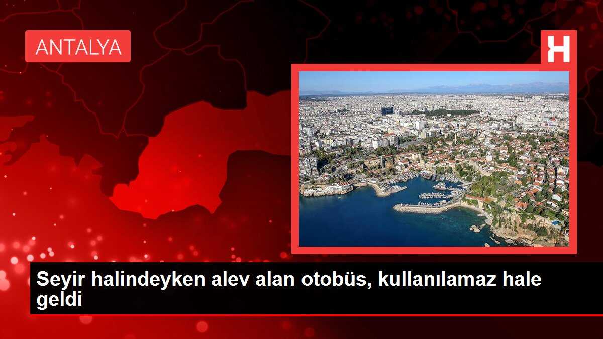 Seyir halindeyken alev alan otobüs, kullanılamaz hale geldi