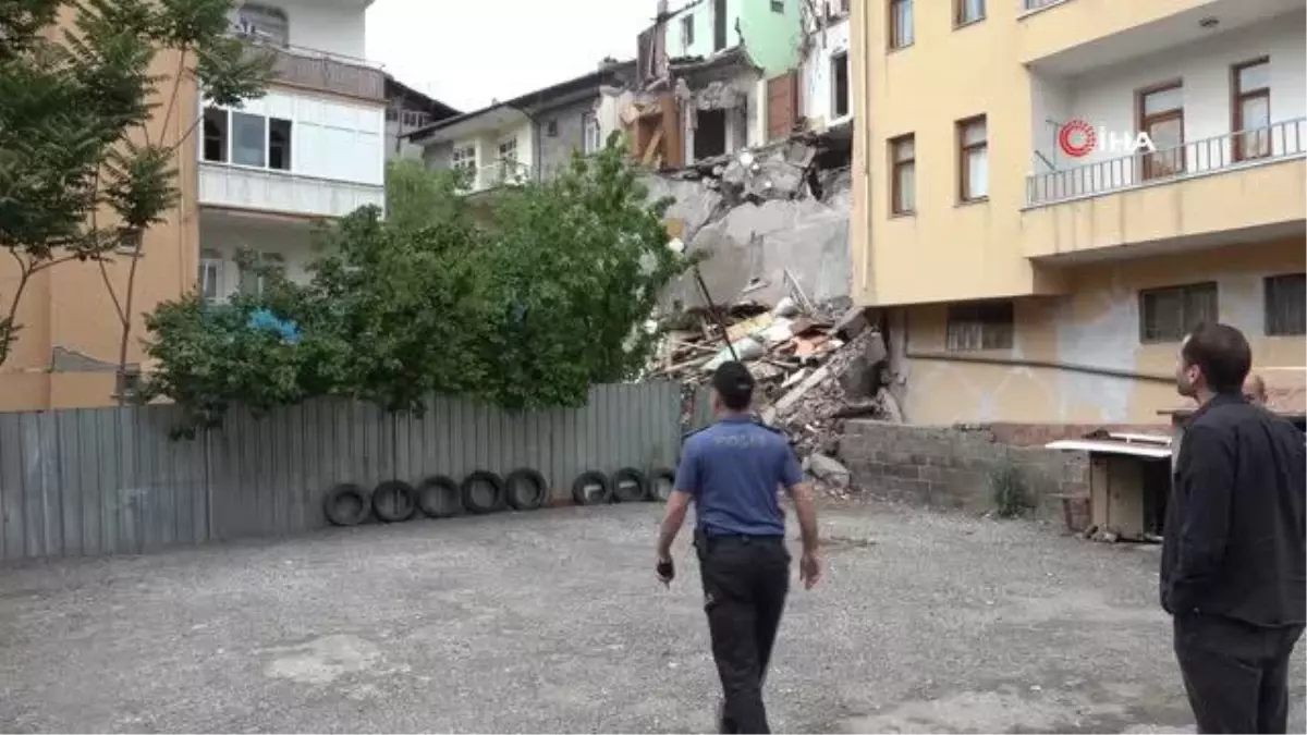 Hasarlı bina çöktü ihbarı polisi alarma geçirdi
