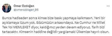 Memleket Partisi, 2. tur seçimlerinde tarafsız kalacak