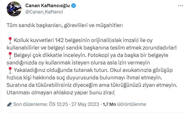 Kaftancıoğlu'nun tartışma yaratan paylaşımı ile ilgili Emniyet ve Jandarma suç duyurusunda bulunacak