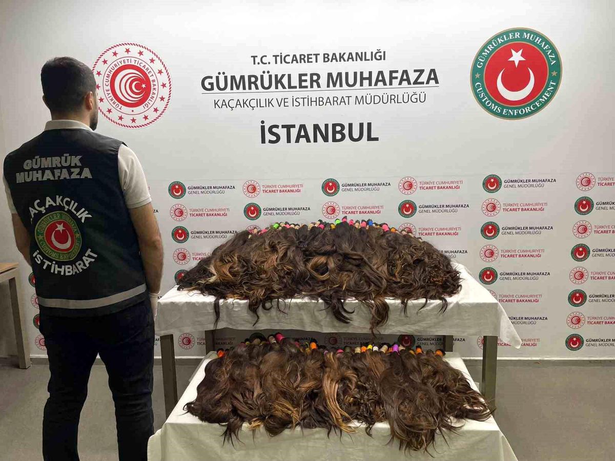Sabiha Gökçen Havalimanı'nda 68 kilogram gerçek insan saçı ele geçirildi