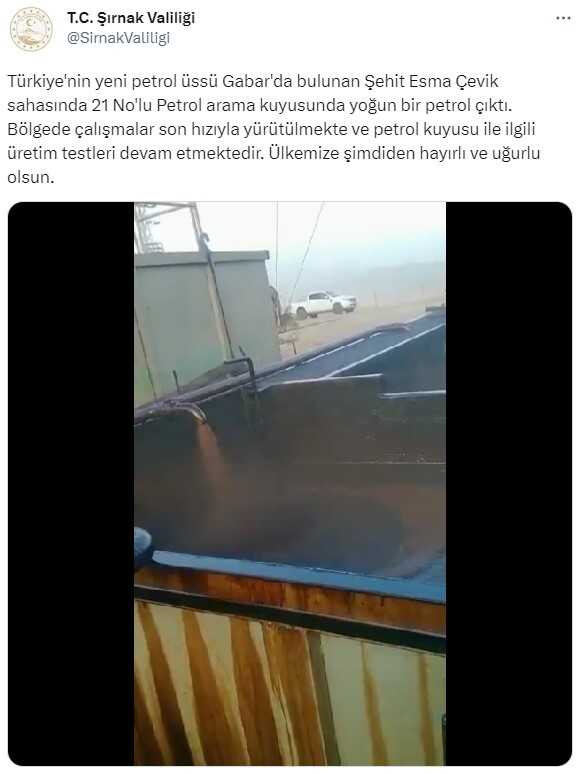 Şırnak'ta Günlük 15 Bin Varil Petrol Çıkacak Yeni Kuyu