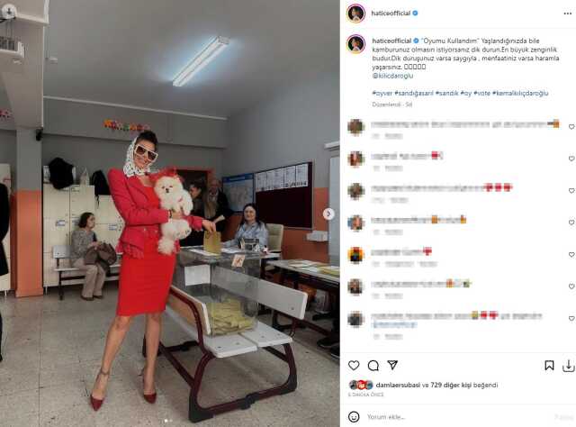 Hatice'nin seçim kombini yine olay yarattı! Bu sefer başını kapatarak gitti