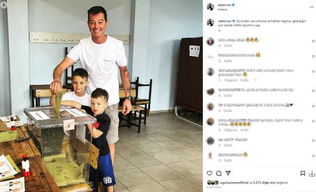 Ünlü isimler bir kez daha sandık başında! Kimi eşiyle kimi de bebeğiyle geldi
