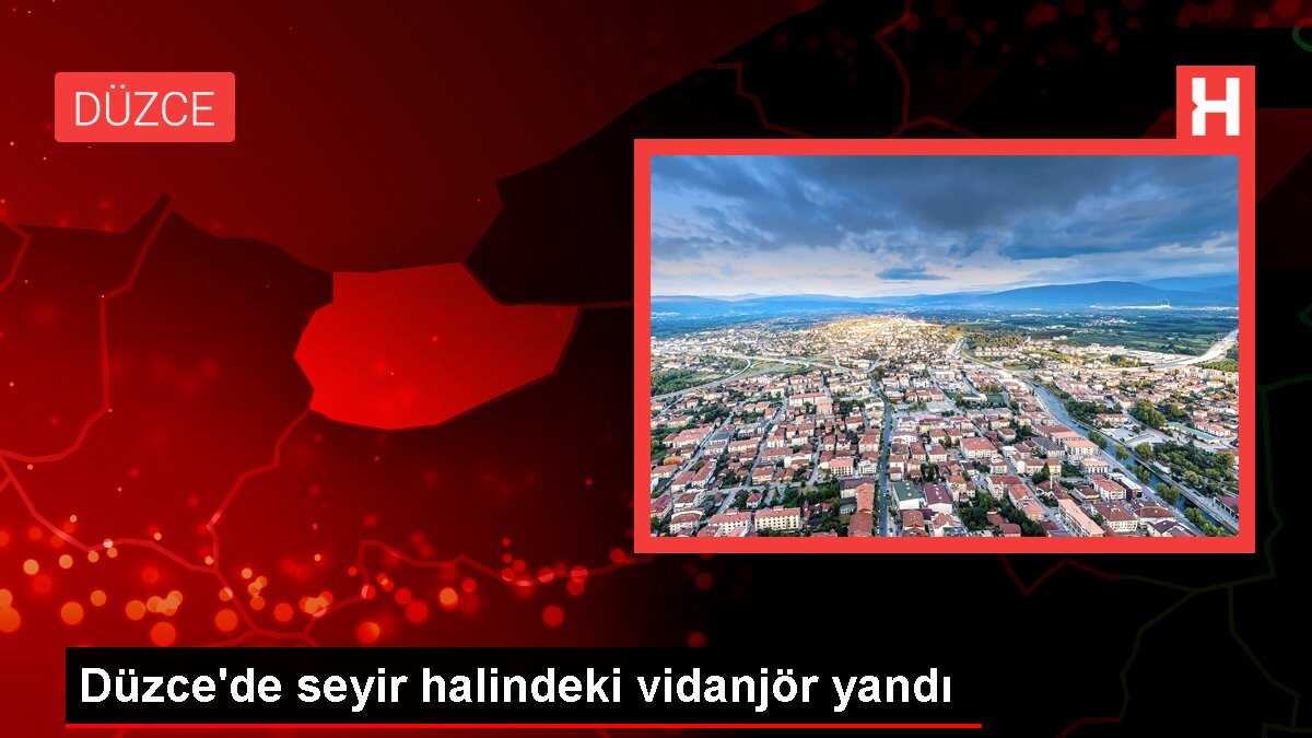 Düzce'de seyir halindeki vidanjör yandı