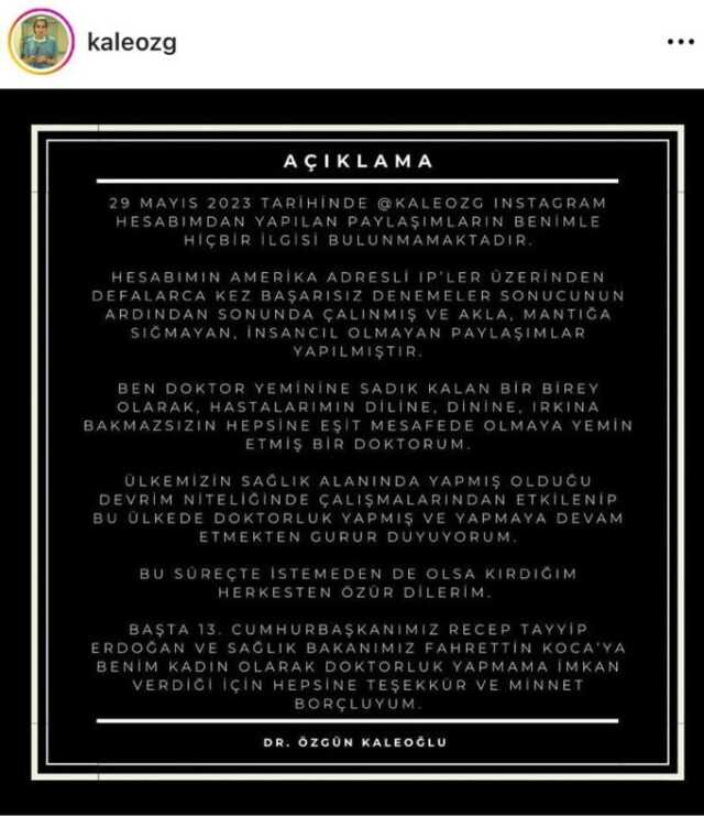 Sultangazi Haseki Hastanesi'nde paylaşımla tepki çeken doktor özür diledi
