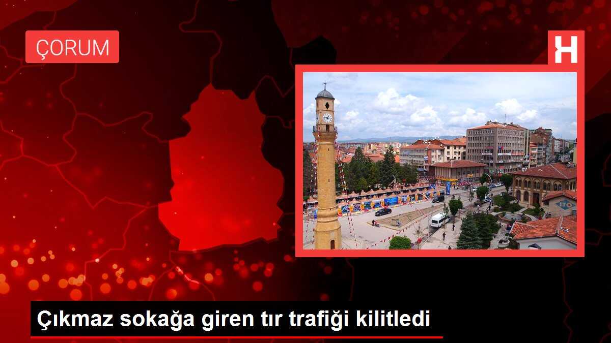 Çıkmaz sokağa giren tır trafiği kilitledi