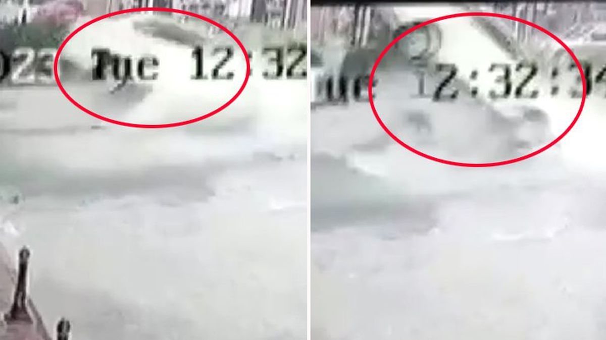 Tekirdağ'da rögar kapağı otomobili böyle savurdu! O anlar kamerada