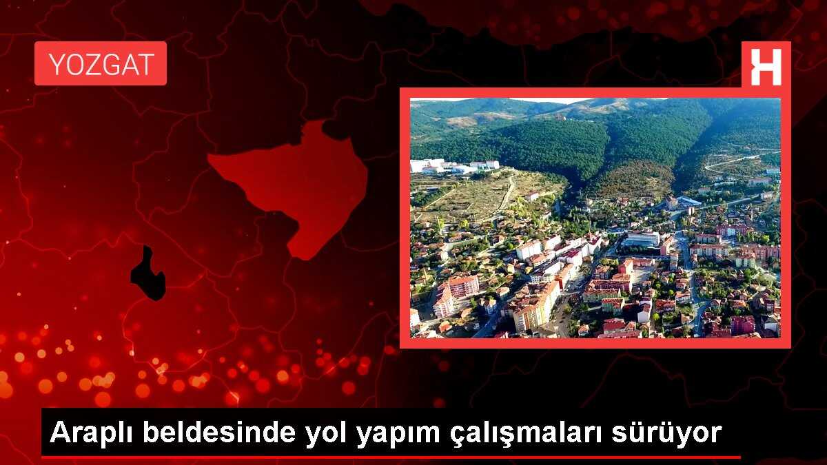 Araplı beldesinde yol yapım çalışmaları sürüyor