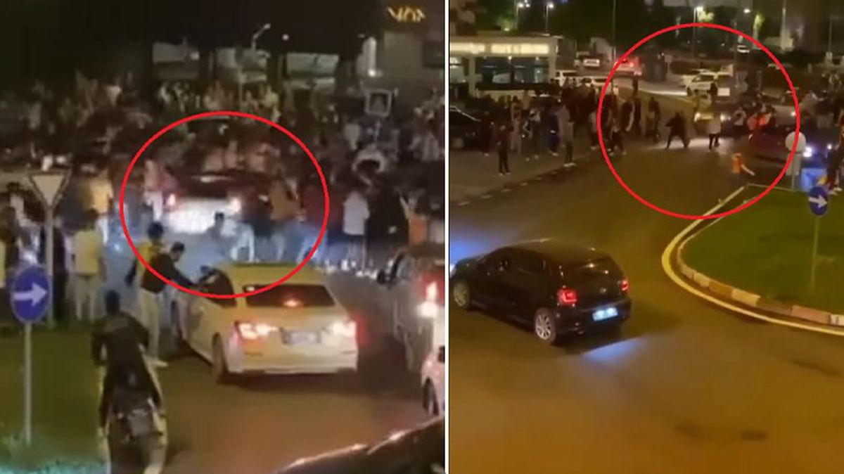 Bursa'da otomobil şampiyonluğu kutlayan Galatasaray taraftarlarının arasına daldı