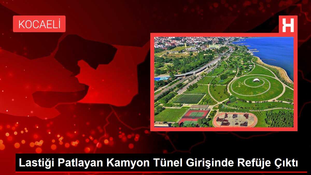 Lastiği Patlayan Kamyon Tünel Girişinde Refüje Çıktı