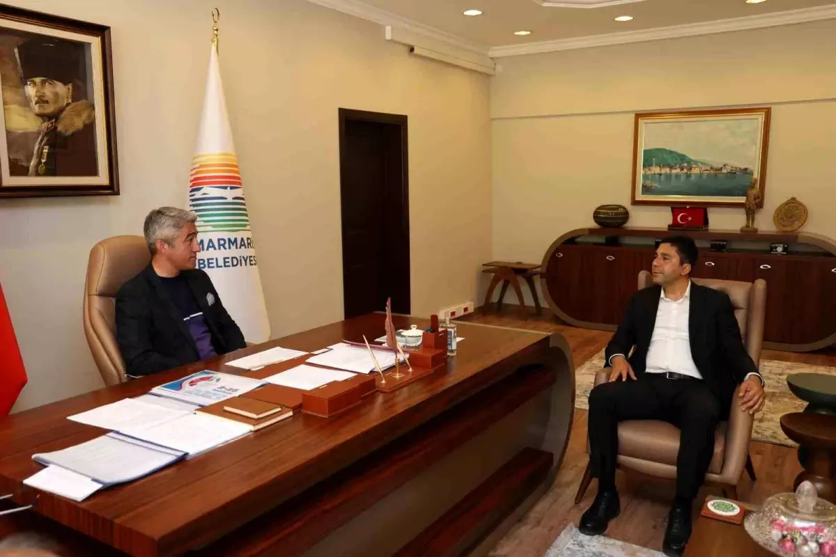Kahramanmaraş Nurhak Belediye Başkanı Marmaris Belediye Başkanı'na teşekkür ziyareti yaptı
