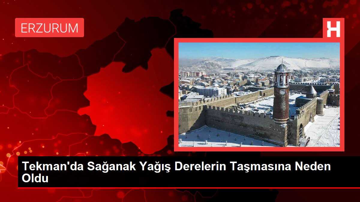 Tekman'da Sağanak Yağış Derelerin Taşmasına Neden Oldu