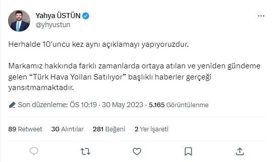THY satılacak mı? Gündem olan iddiaları yetkili isim yanıtladı