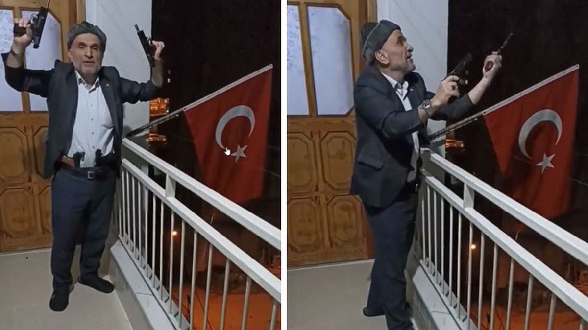 Seçim sonucunu 4 tabancayla havaya ateş ederek kutlayan vatandaşın görüntüsü tartışma yarattı