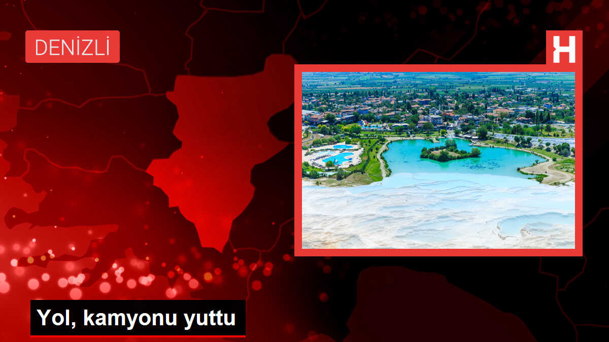 Yol, kamyonu yuttu