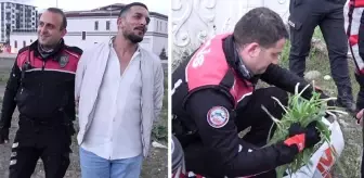 İhbara giden polis, ot toplayan kişiyi gözaltına aldı! Aralarında geçen diyalog bomba