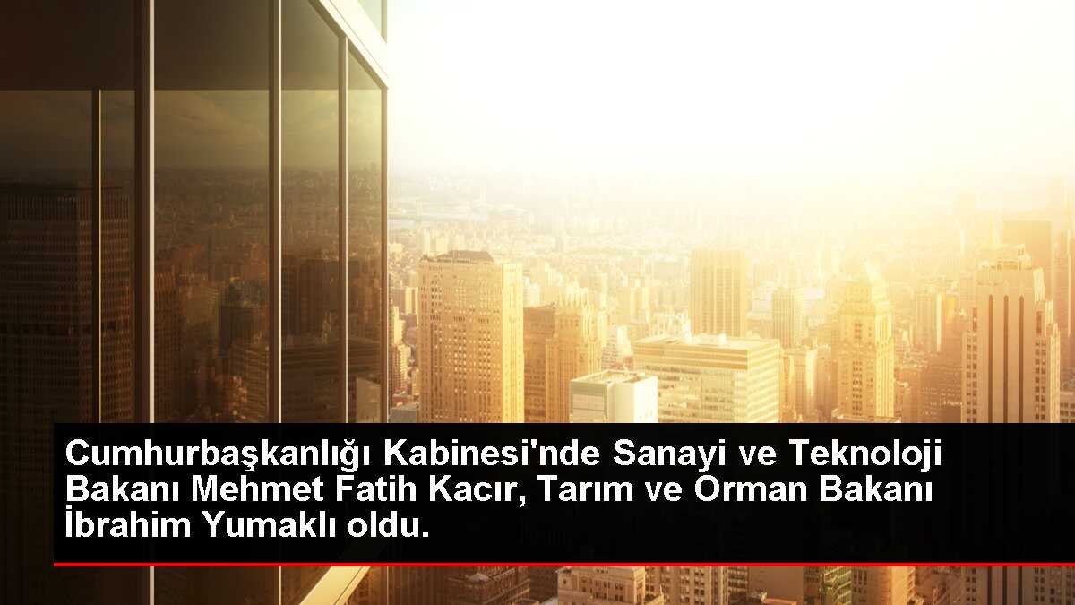 Cumhurbaşkanlığı Kabinesi'nde Sanayi ve Teknoloji Bakanı Mehmet Fatih Kacır, Tarım ve Orman Bakanı İbrahim Yumaklı oldu